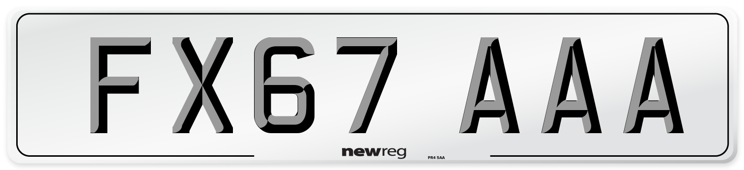 FX67 AAA Number Plate from New Reg